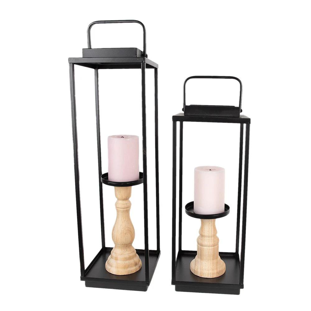 Kandelaar (set van 2) 15x15x50/57 / 15x15x40/46 cm by Clayre & Eef.