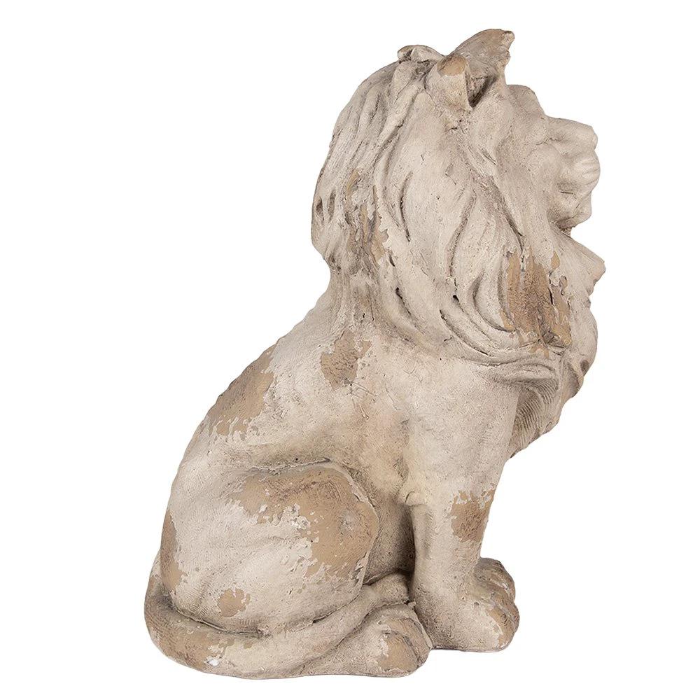 Decoration Statue Lion 31x20x41 cm Beige Ceramic by Clayre & Eef.