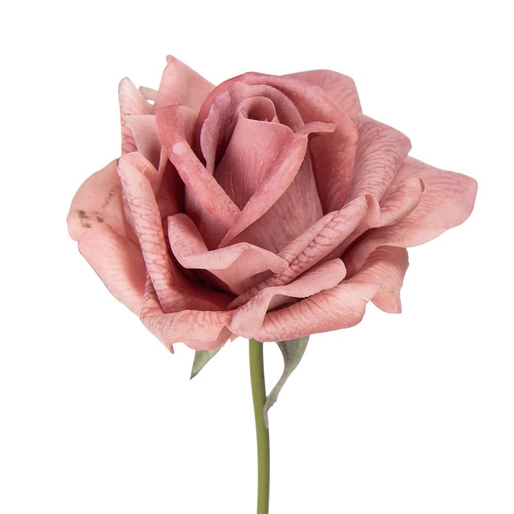 Artificial Flower Rose 35 cm Pink Plastic by Clayre & Eef.