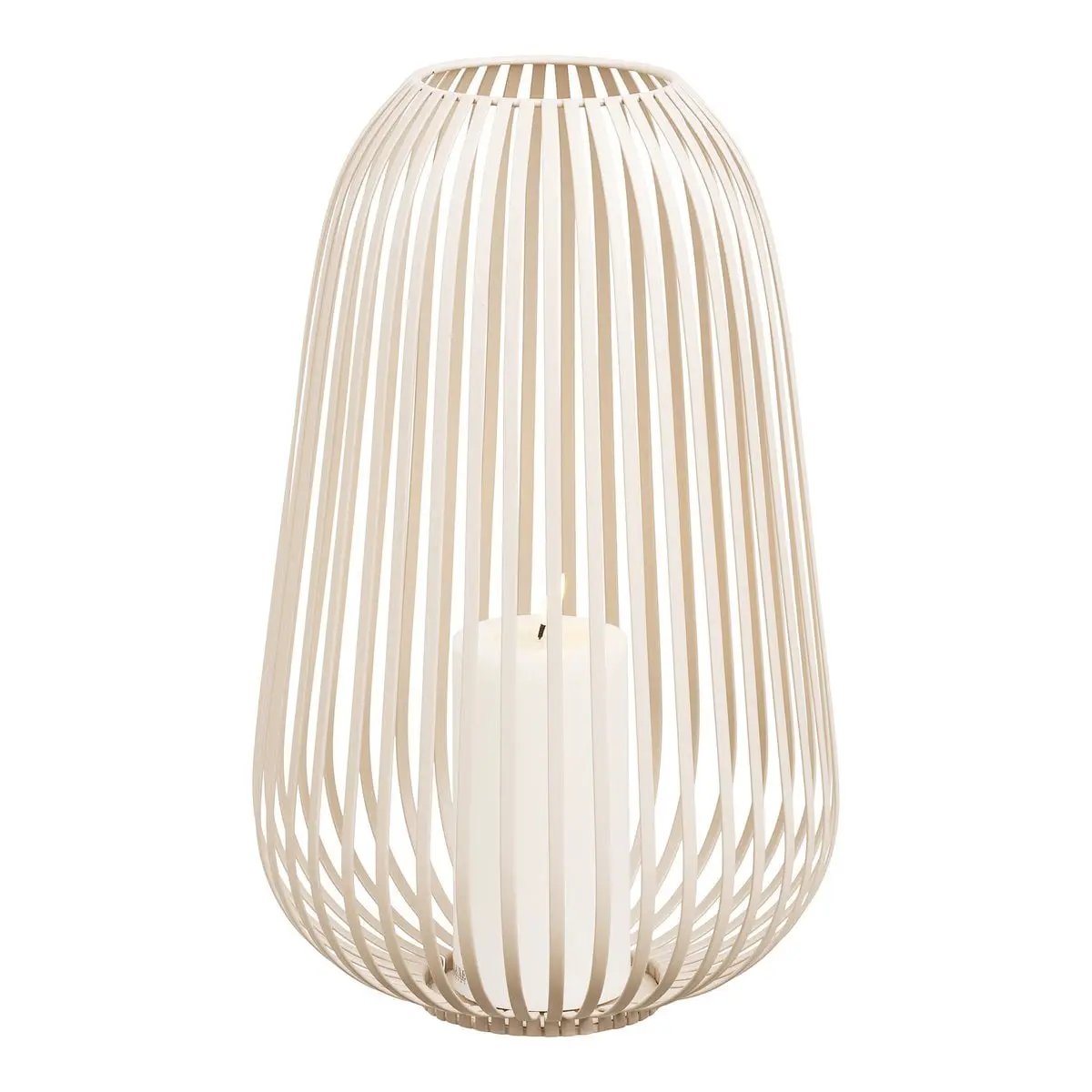 Stoense Lantern, metal, beige, ø24,5x40 cm by EMIRELLE