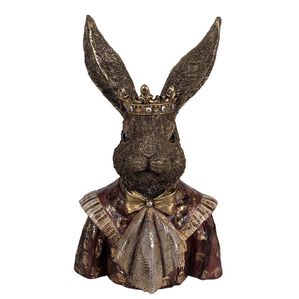 Hasenstatue 40 cm goldfarbenes Polyresin von Clayre & Eef.