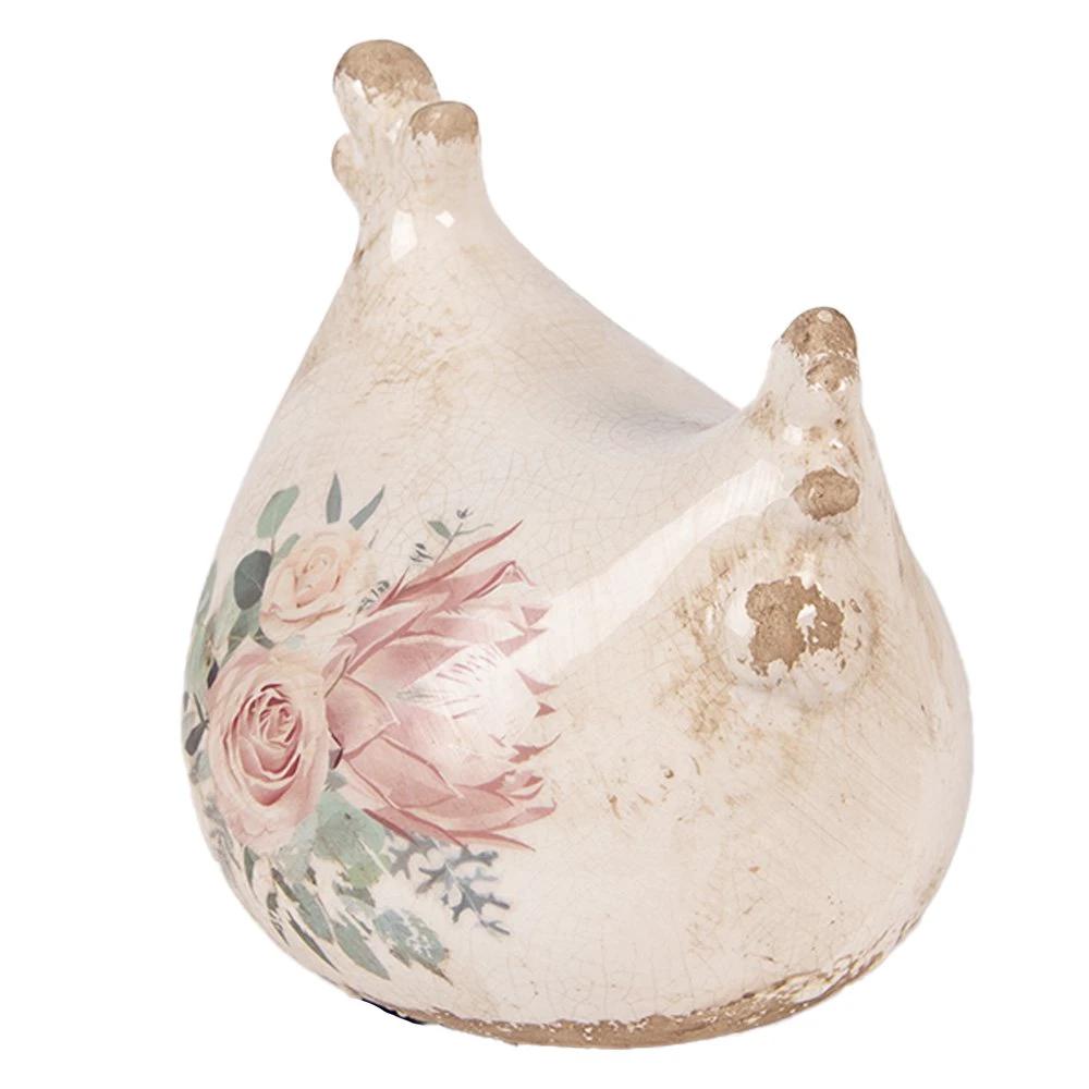 Decoration Statue Chicken 12x11x13 cm Beige Ceramic by Clayre & Eef.
