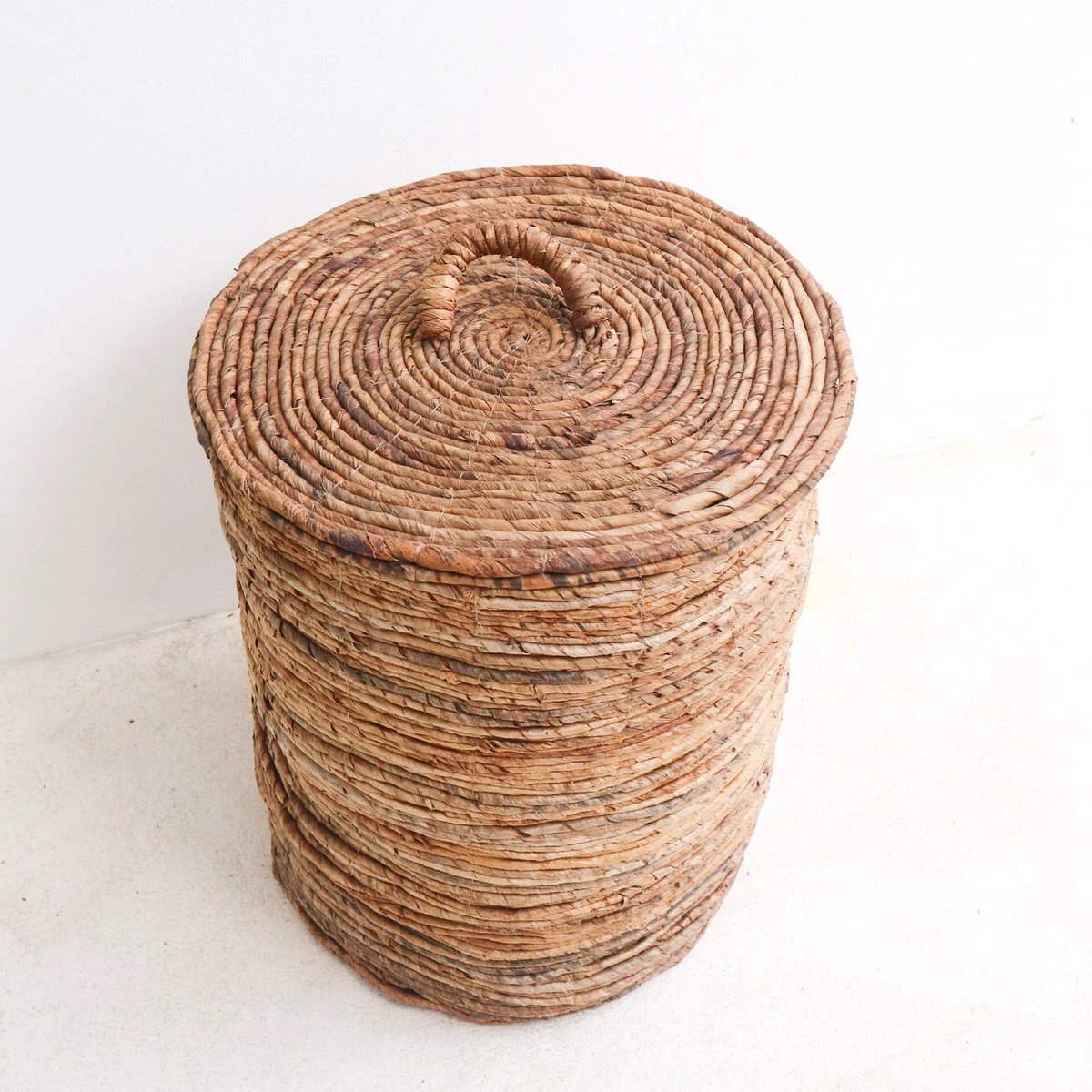 Laundry Basket with Lid OMBAK made from Banana Fibre by Soeji