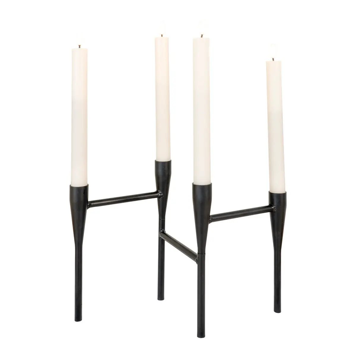 Candle Holder - Steel, Black - 15x28x21 cm by EMIRELLE