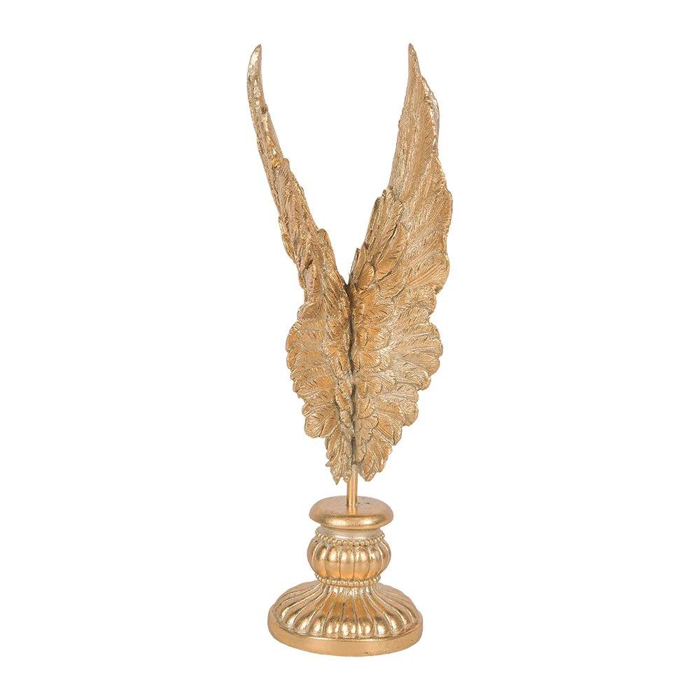 Decoration image wings 10x10x33 cm gold -colored plastic by Clayre & Eef.