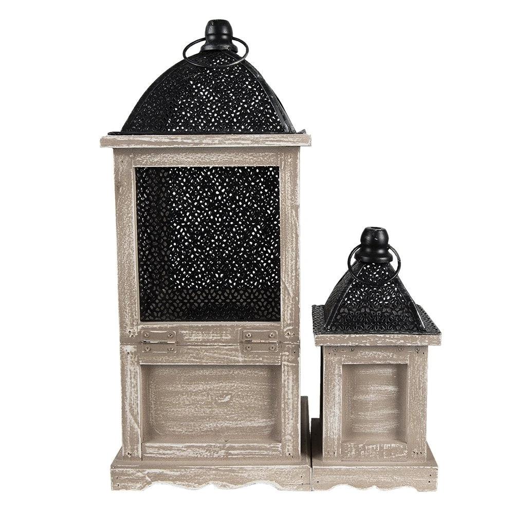 Lantaarn (2) 20x20x53 / 14x14x25 cm by Clayre & Eef.