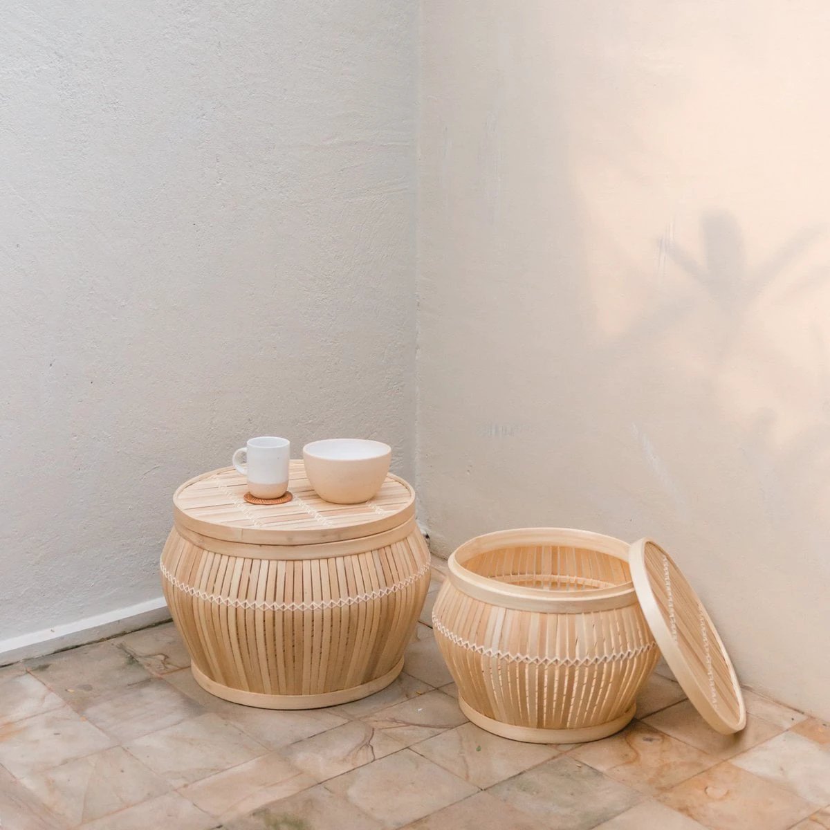 Side Table | Coffee Table | Table Basket BATAVIA made of Bamboo (2 sizes) by Soeji