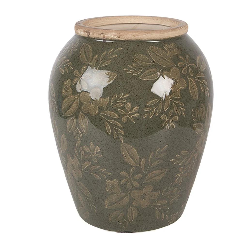 Vase Ø 16x20 cm grüne Keramik von Clayre & Eef.