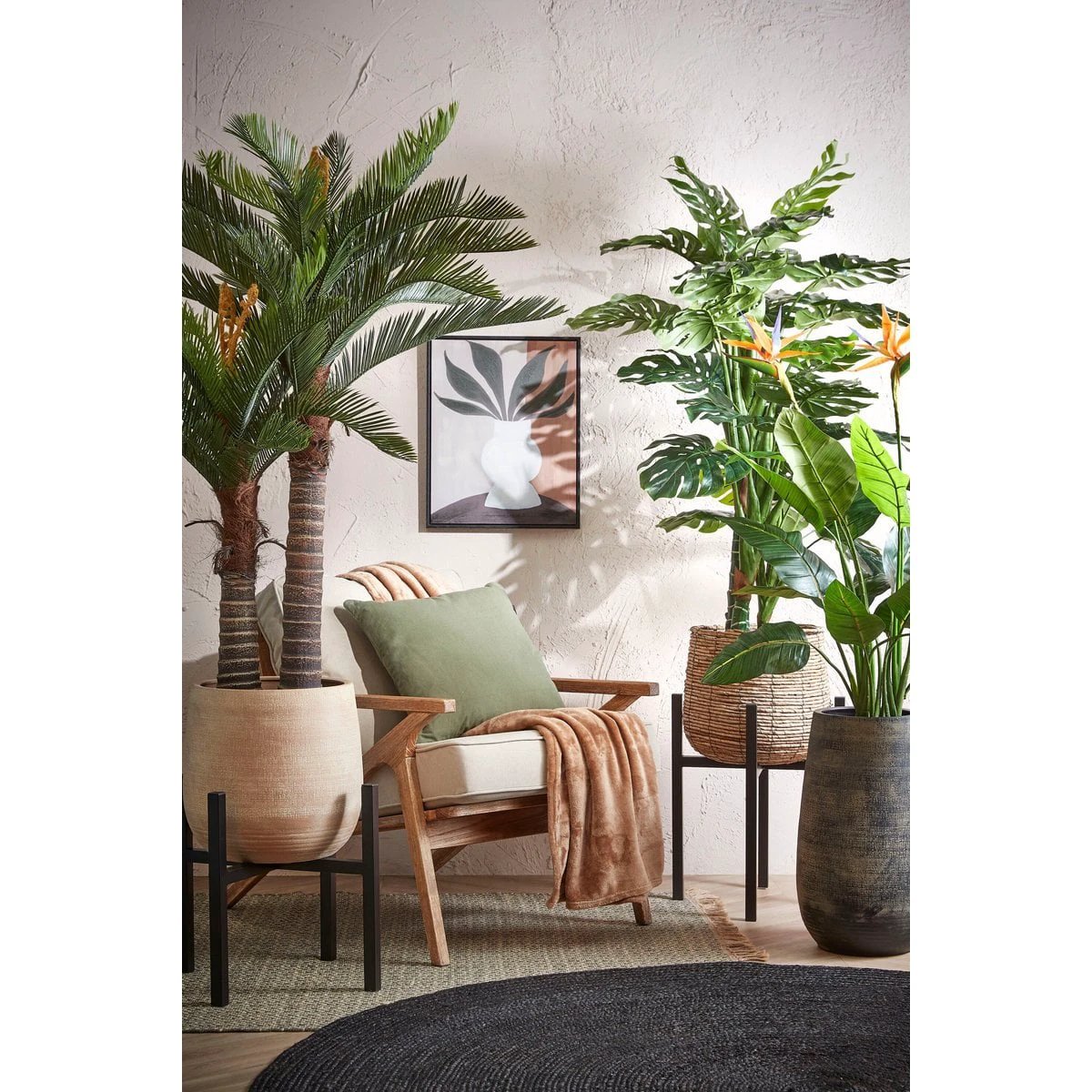 Artificial plant Cycas green by Mica Decorations