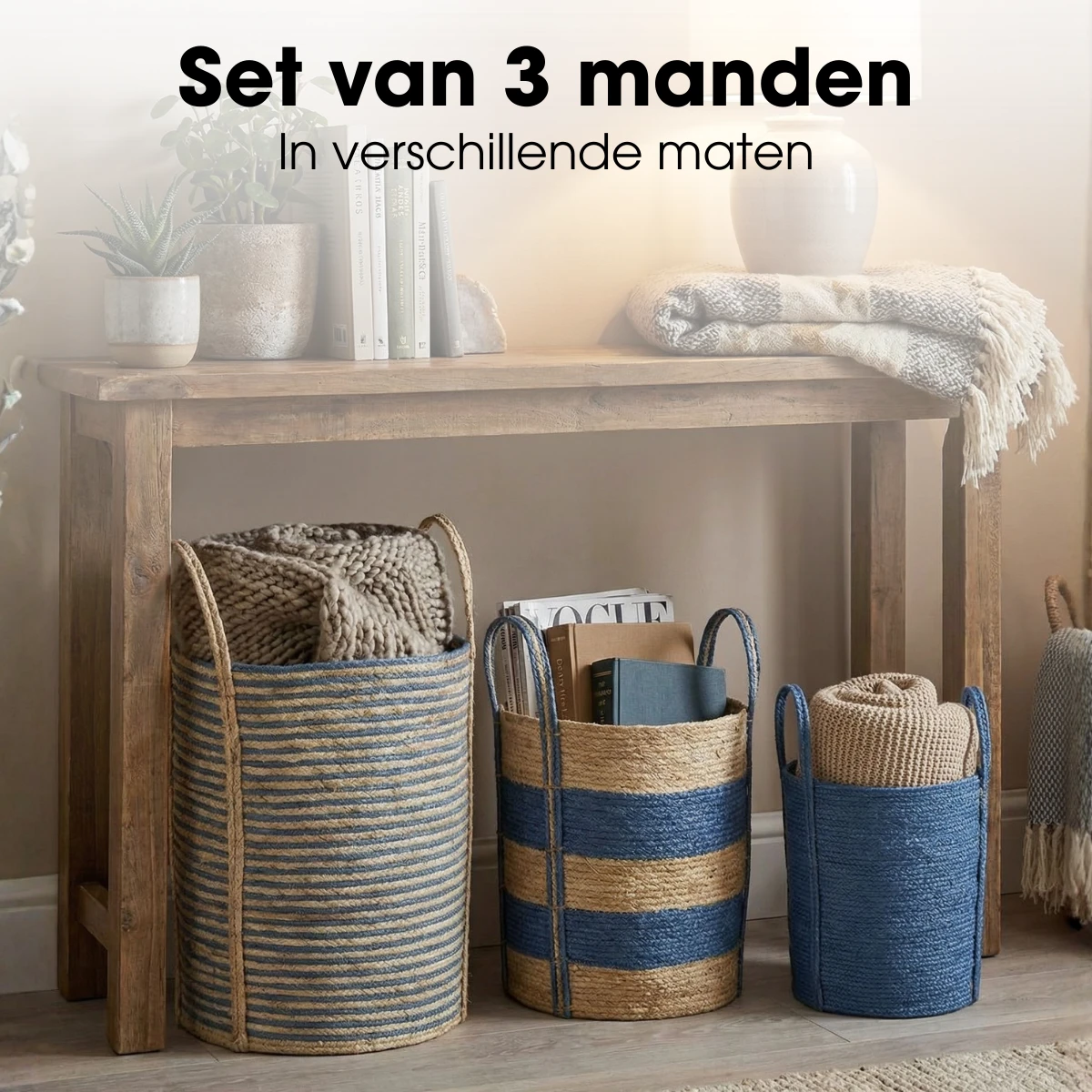 Plant basket set Blue by Mica Decorations
