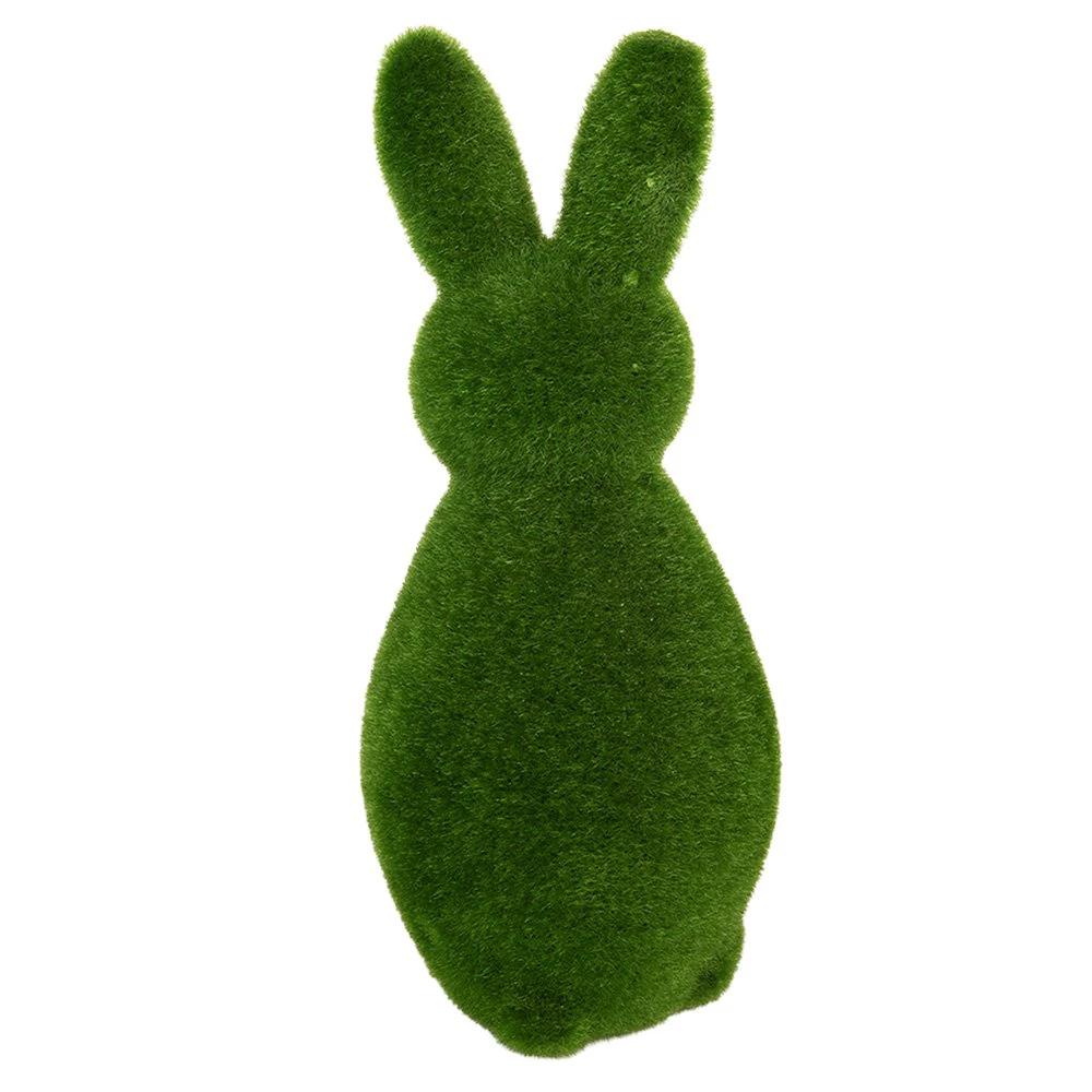 Decoration Statue Rabbit Ø 10x25 cm Green Plastic by Clayre & Eef.