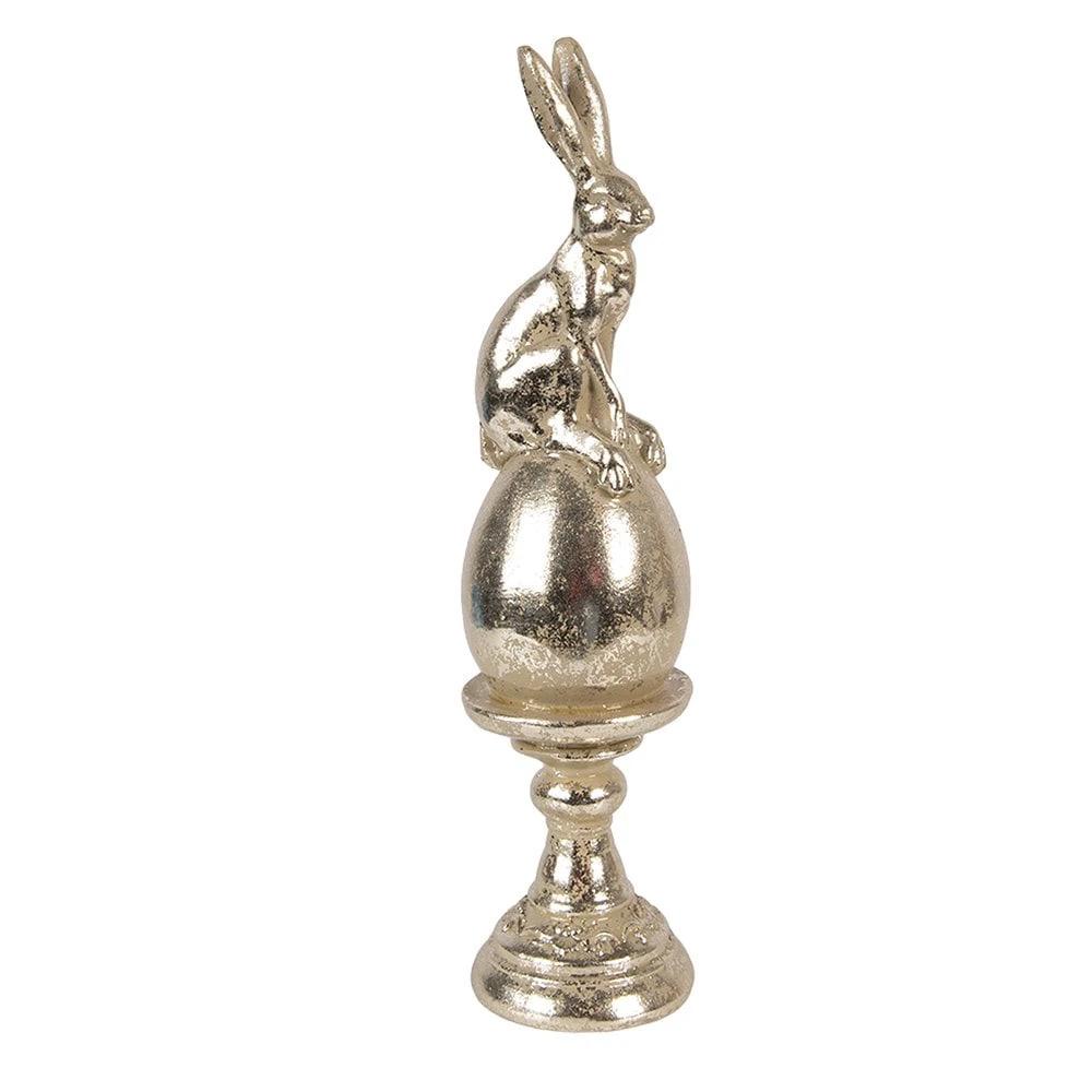 Decoration Statue Rabbit Ø 6x26 cm Gold-colored plastic by Clayre & Eef.