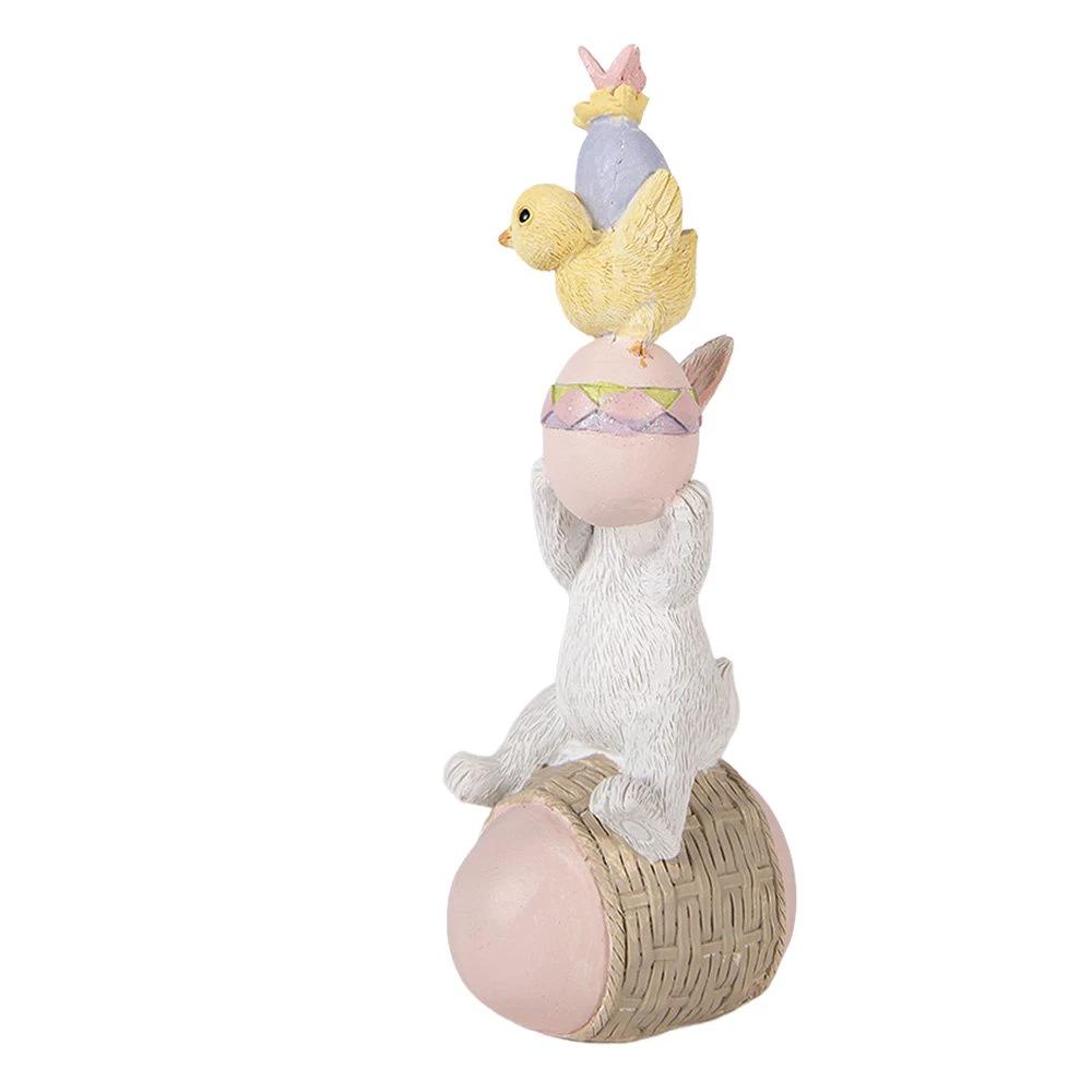 Decoration Statue Rabbit 8x6x19 cm White Plastic by Clayre & Eef.