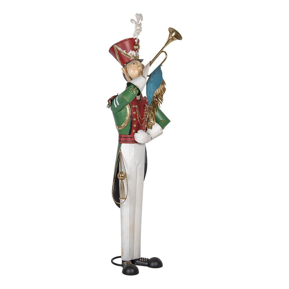 Decoration image nutcracker 65x71x218 cm white green metal by Clayre & Eef.