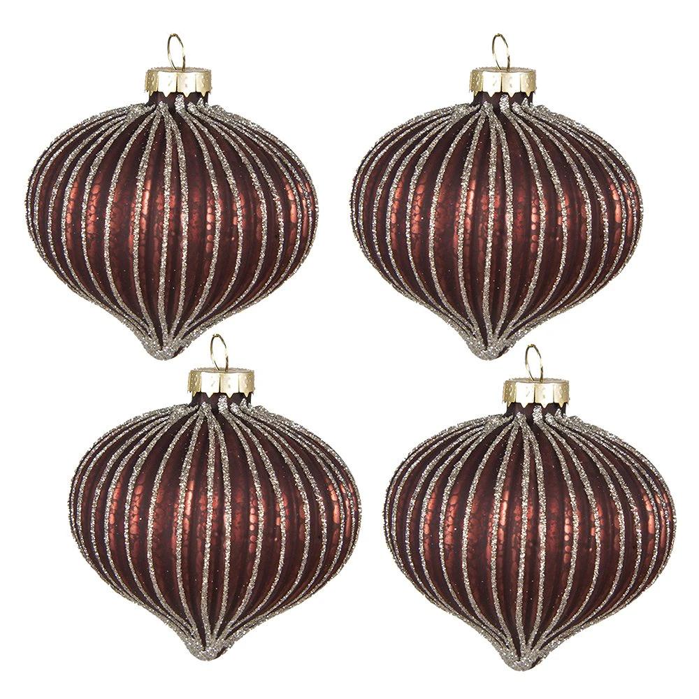Weihnachtskugel Ø 8x8 cm (Set mit 4) von Clayre & Eef.