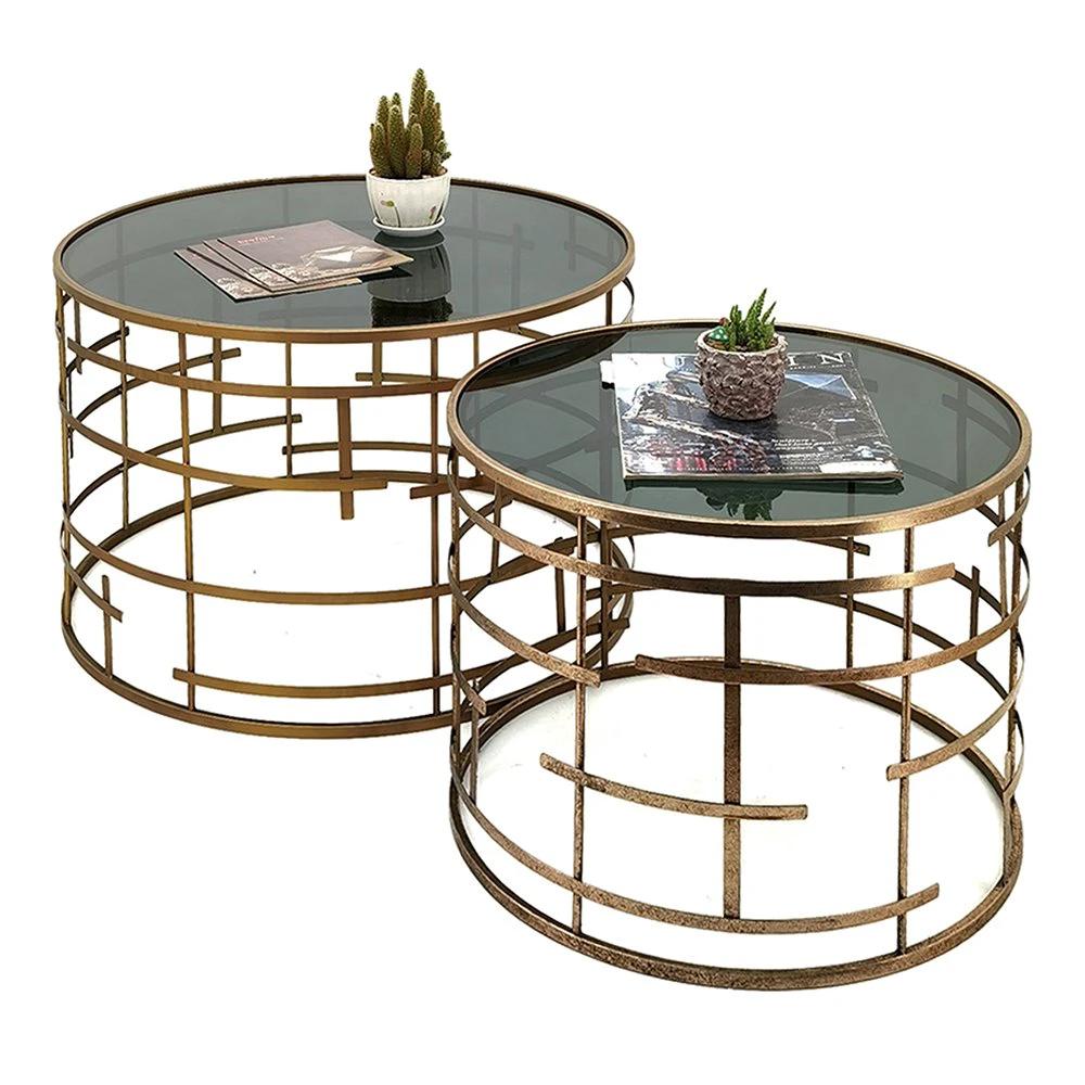 Side table (set of 2) Ø 75x50 / Ø 60x46 cm by Clayre & Eef.