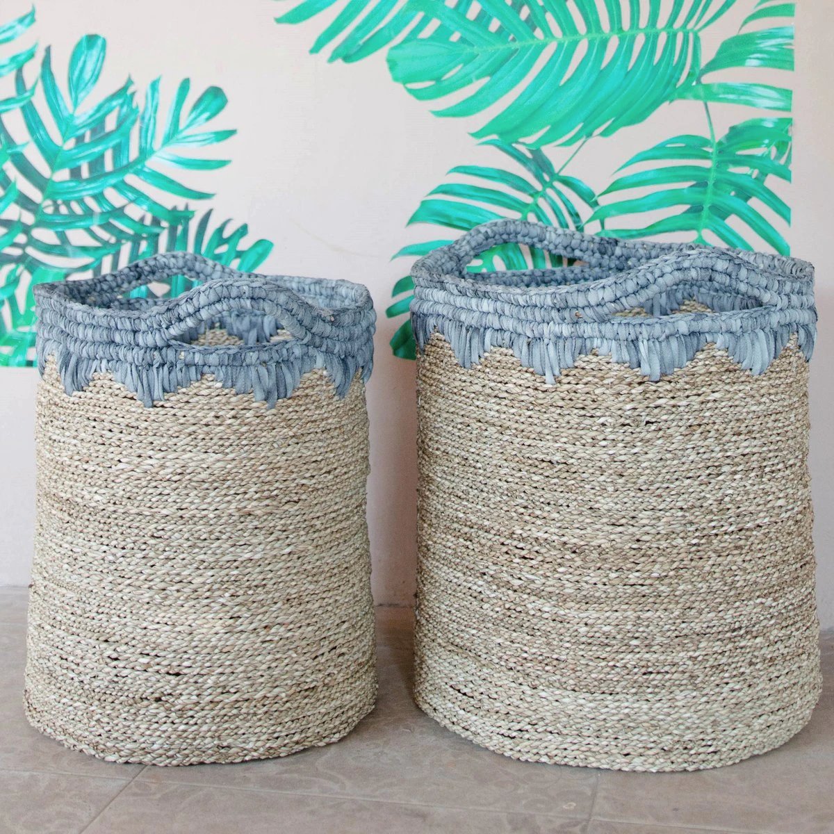 Laundry Basket NIAS | Plant Basket | Large Storage Basket made from Seagrass (2 sizes) by Soeji