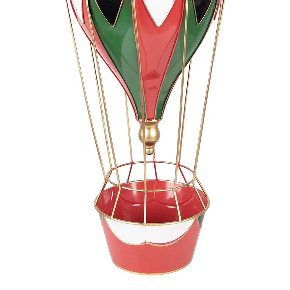Weihnachtsdekoration Bild Heißluftballon Ø 26x62 cm Rot Metall von Clayre & Eef.
