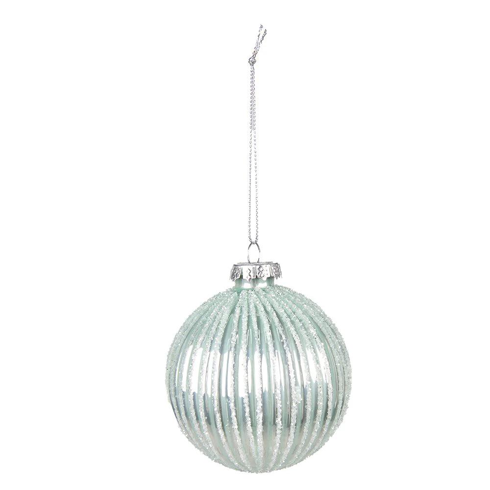 Weihnachtskugel-Set (2 Stück) Ø 8 cm, grüne Weihnachtsdekoration aus Glas von Clayre & Eef.