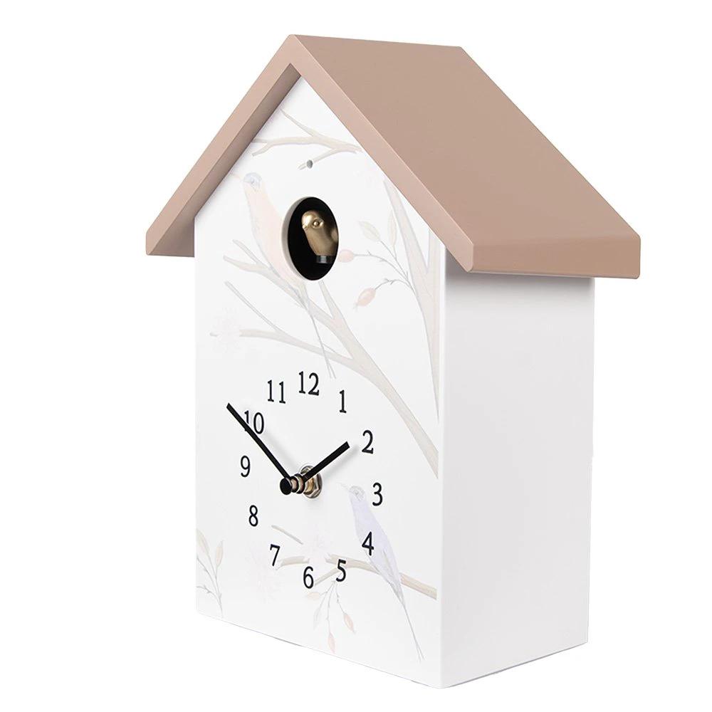 Cuckoo clock 20x10x26 cm white plastic by Clayre & Eef.