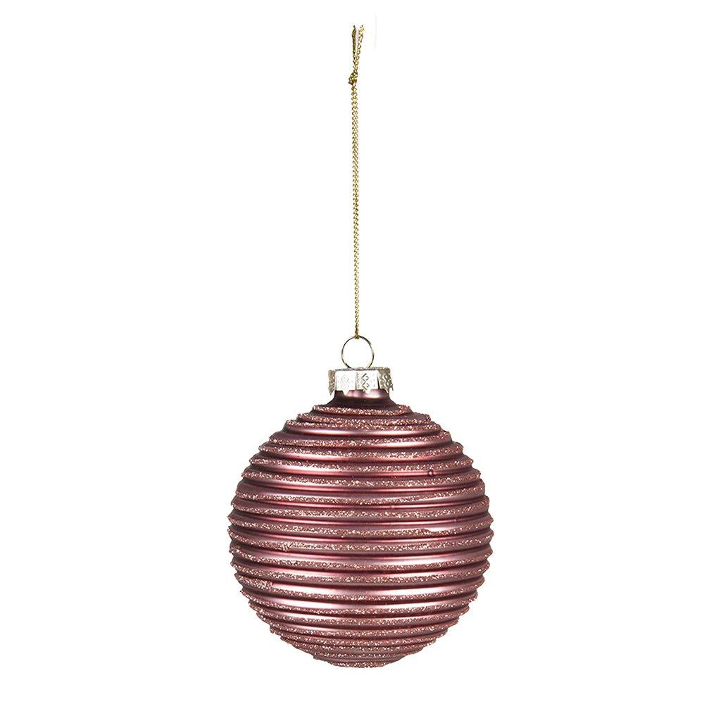 Weihnachtskugel-Set mit 4 Stück Ø 8 cm aus rotem Glas, Weihnachtsdekoration von Clayre & Eef.