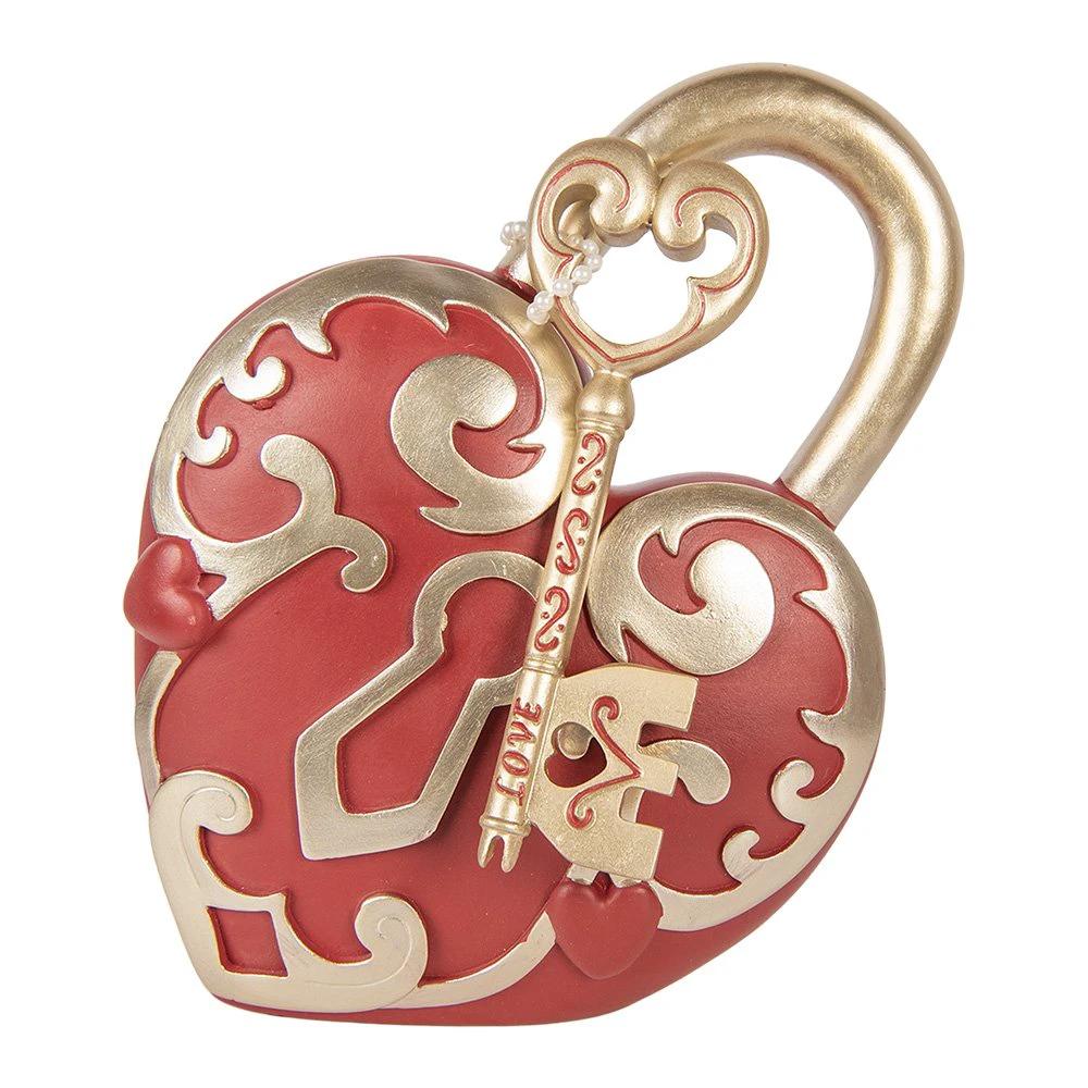 Decoration Image Heart 22x9x30 cm Red Plastic by Clayre & Eef.