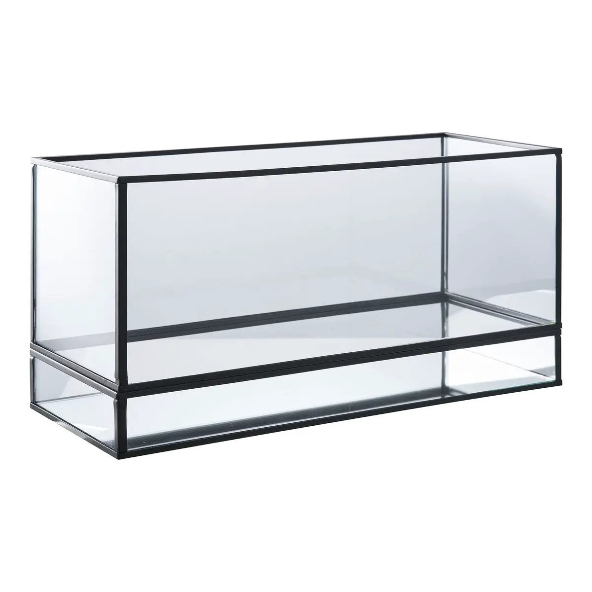 Hurricane Candle Holder - Black, Glass, Metal, 30x12x15cm by EMIRELLE