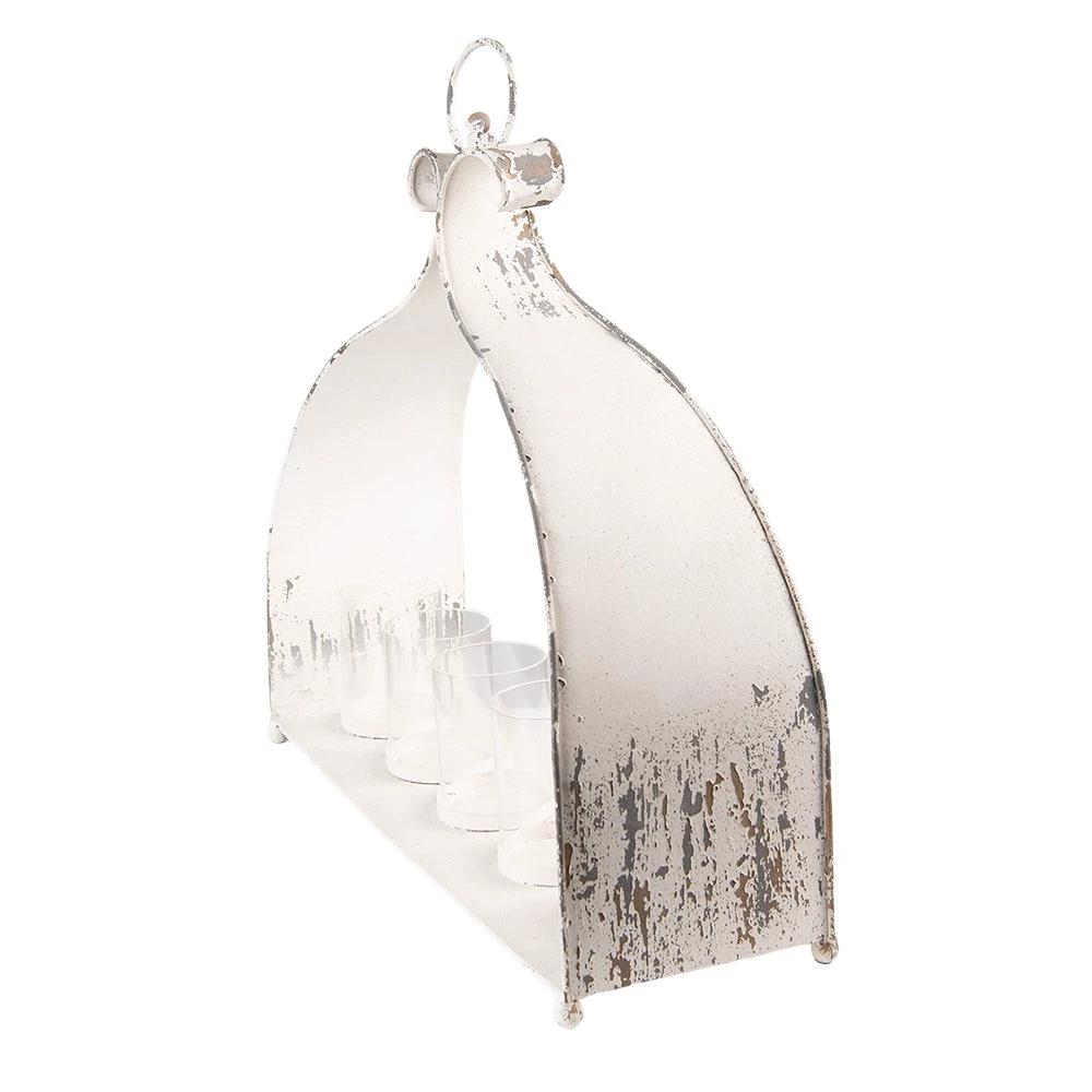 Tealight holder 53x16x50 cm beige iron tealight holder by Clayre & Eef.