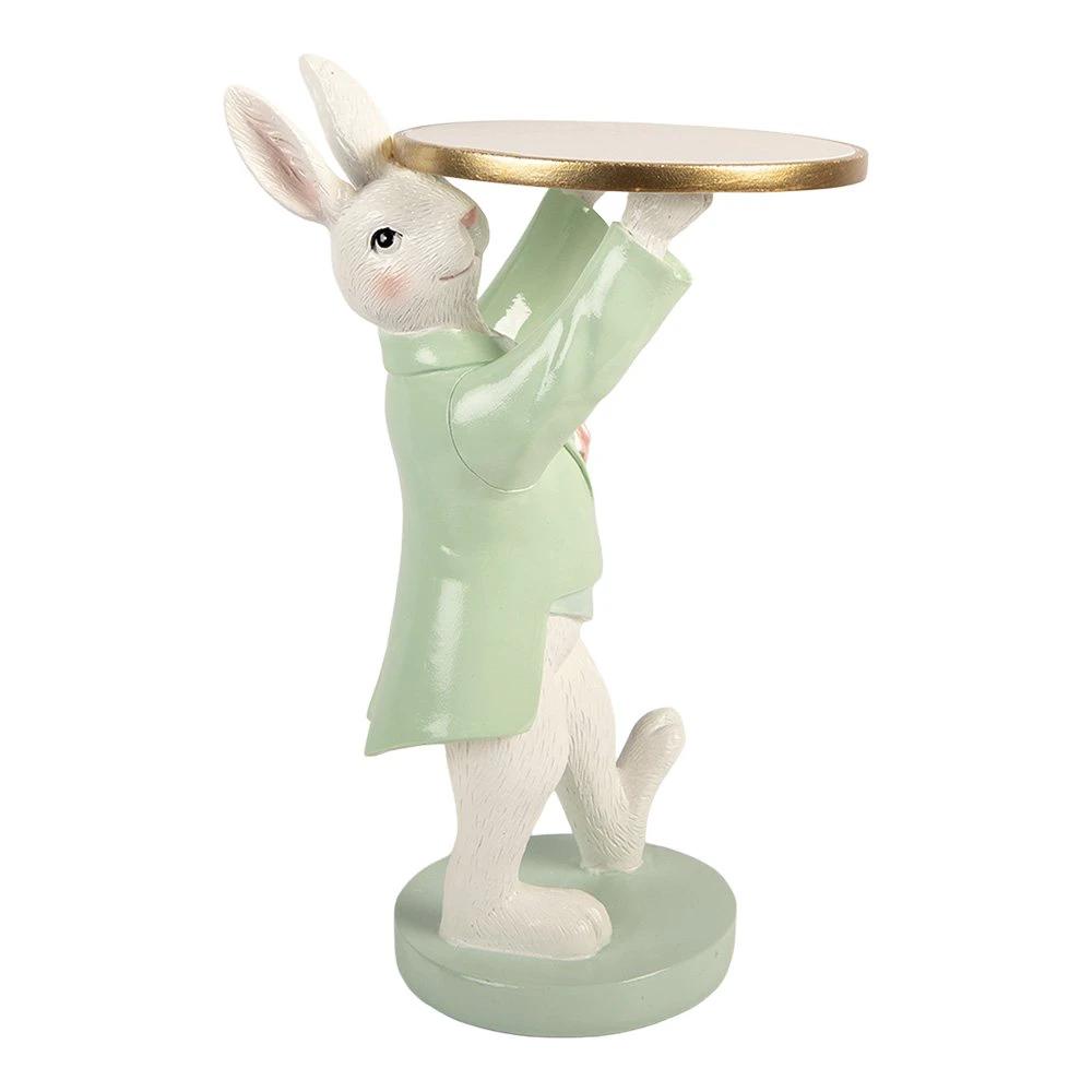 Decoration Statue Rabbit 19x14x28 cm White Plastic by Clayre & Eef.