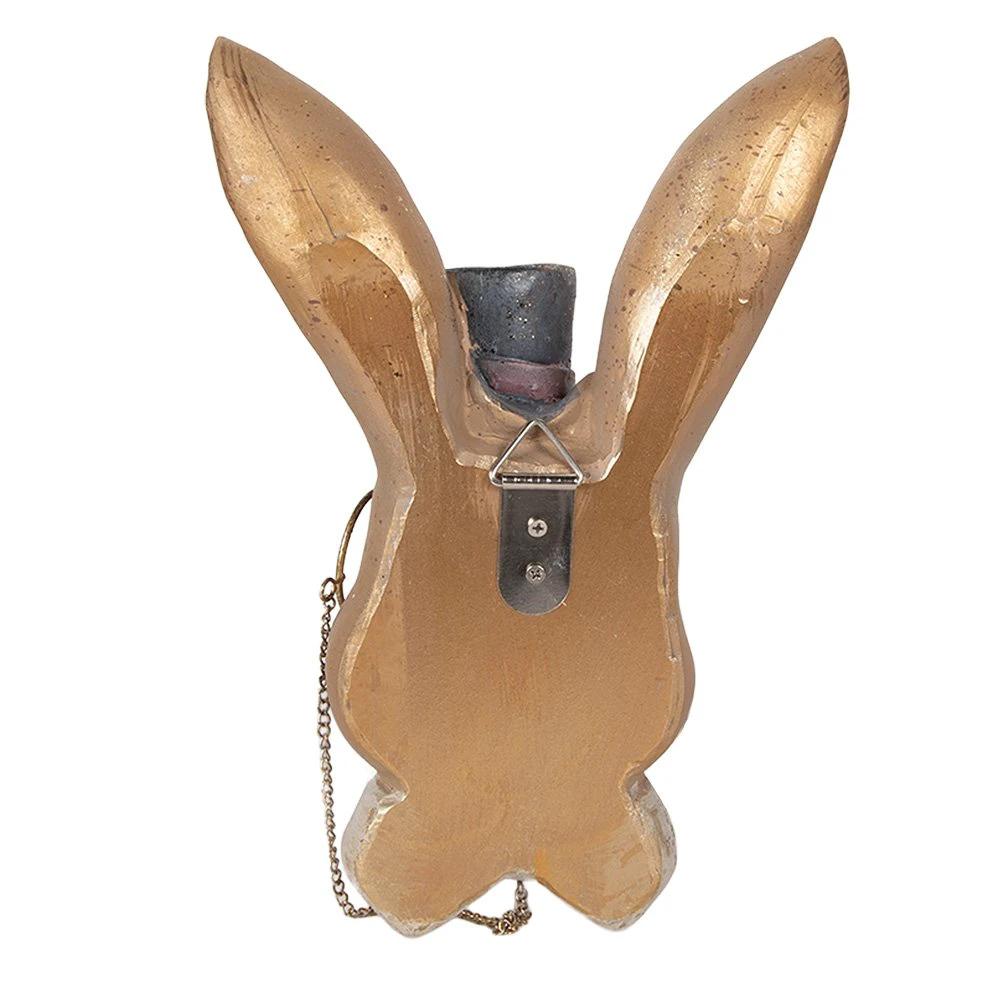 Decoration Statue Rabbit 17x11x25 cm Gold-colored Plastic by Clayre & Eef.