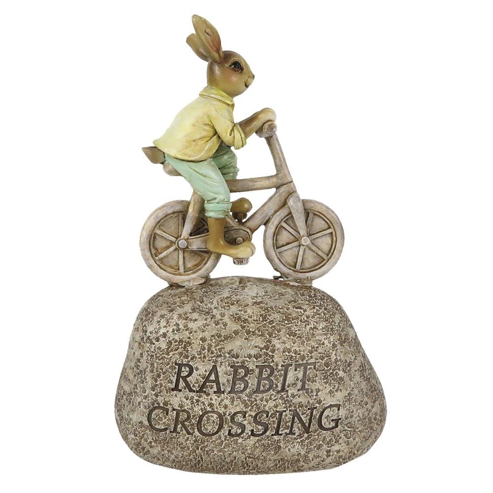 Decoration rabbit cycling 13x6x20 cm by Clayre & Eef.