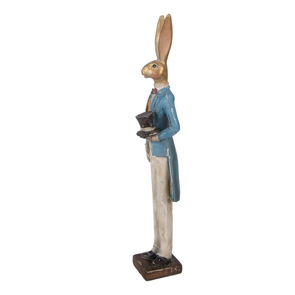 Decoration Statue Rabbit 7x6x32 cm Gold-colored Plastic by Clayre & Eef.
