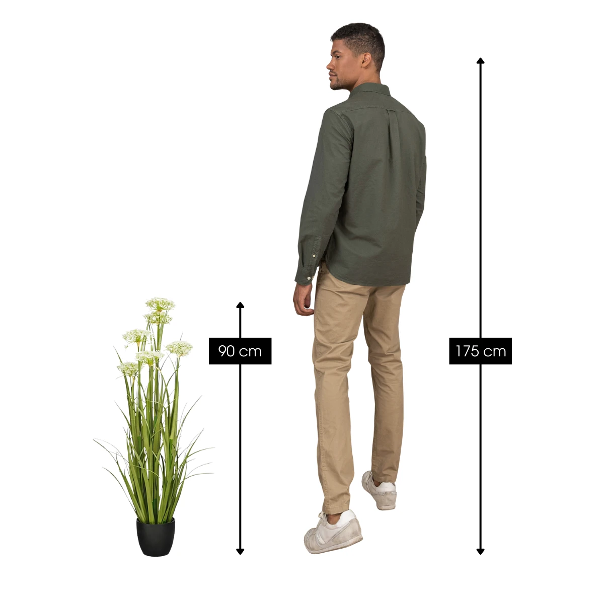 Artificial Plant Ornamental Grass White by Mica Decorations