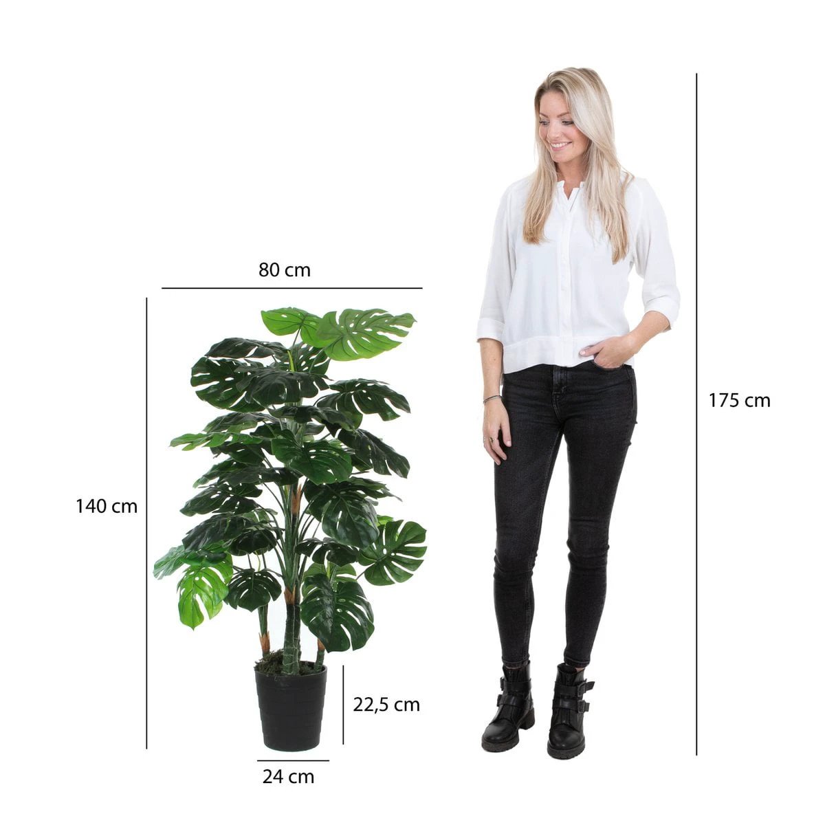 Artificial plant Monstera green by Mica Decorations