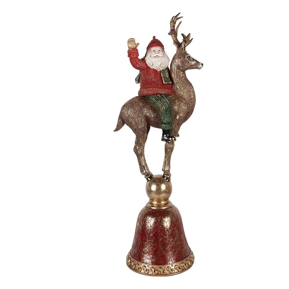 Dekorationsstatue Weihnachtsmann 24x20x63 cm brauner Kunststoff von Clayre & Eef.