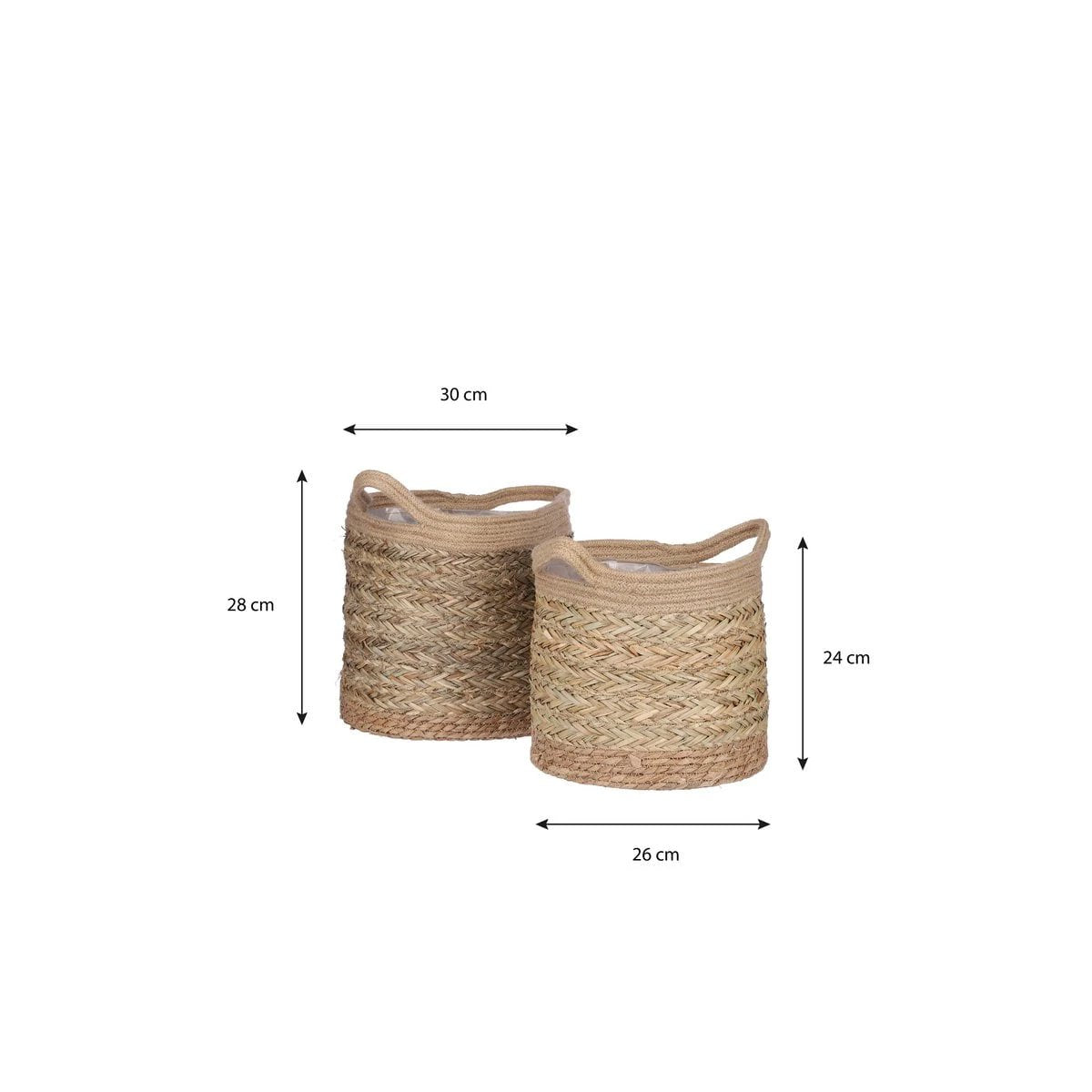 Plant basket set Anne Light brown by Mica Decorations