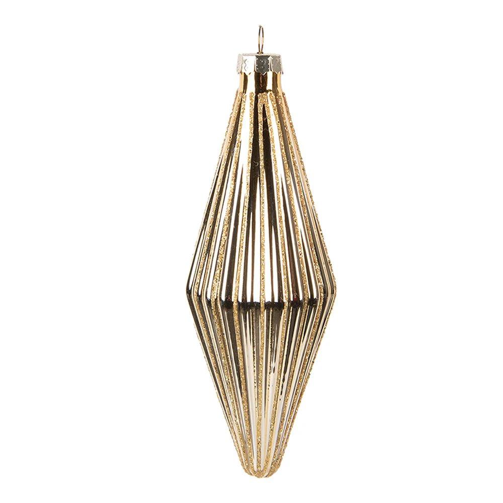 Christmas bauble Ø 5x15 cm gold -colored glass by Clayre & Eef.