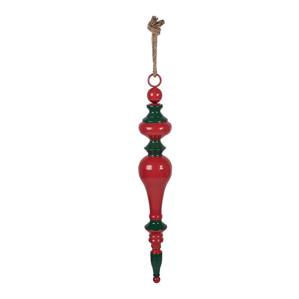 Weihnachtsanhänger Ø 9x57 cm Rot Grün Metall von Clayre & Eef.