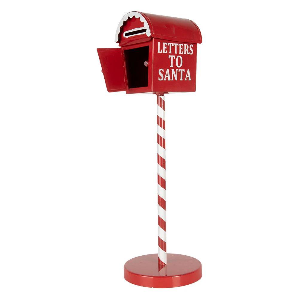 Weihnachtsdekoration Briefkasten Ø 15x50 cm rotes Metall von Clayre & Eef.