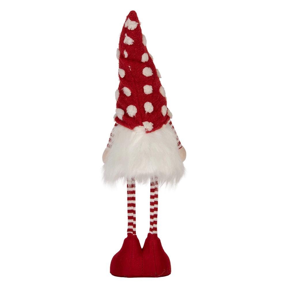 Christmas decoration with LED lighting Kabouter 8x12x56 cm red synthetic by Clayre & Eef.
