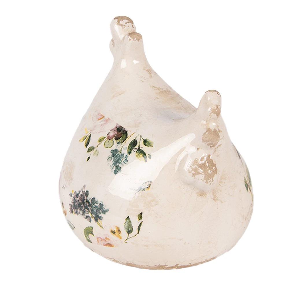 Decoration Statue Chicken 12x11x13 cm Beige Ceramic by Clayre & Eef.
