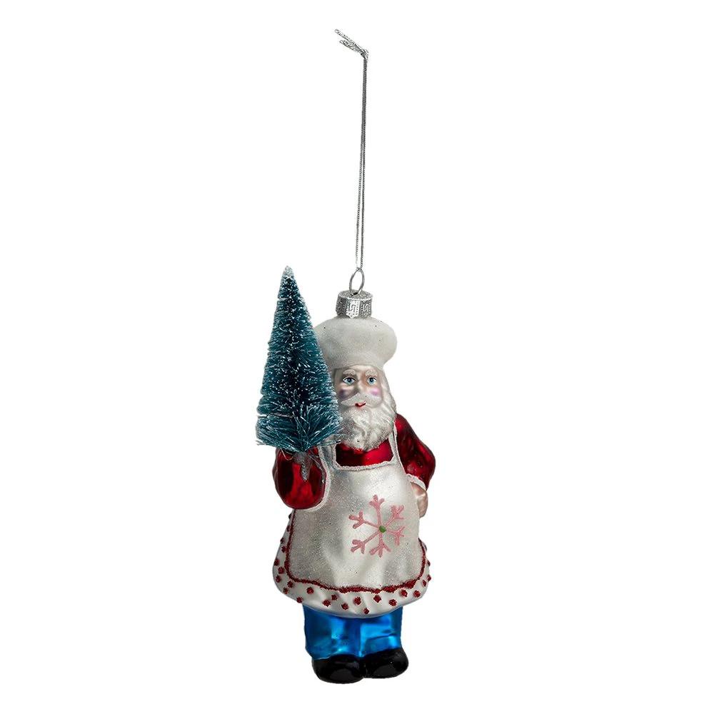Christmas bauble Santa 9x5x16 cm by Clayre & Eef.