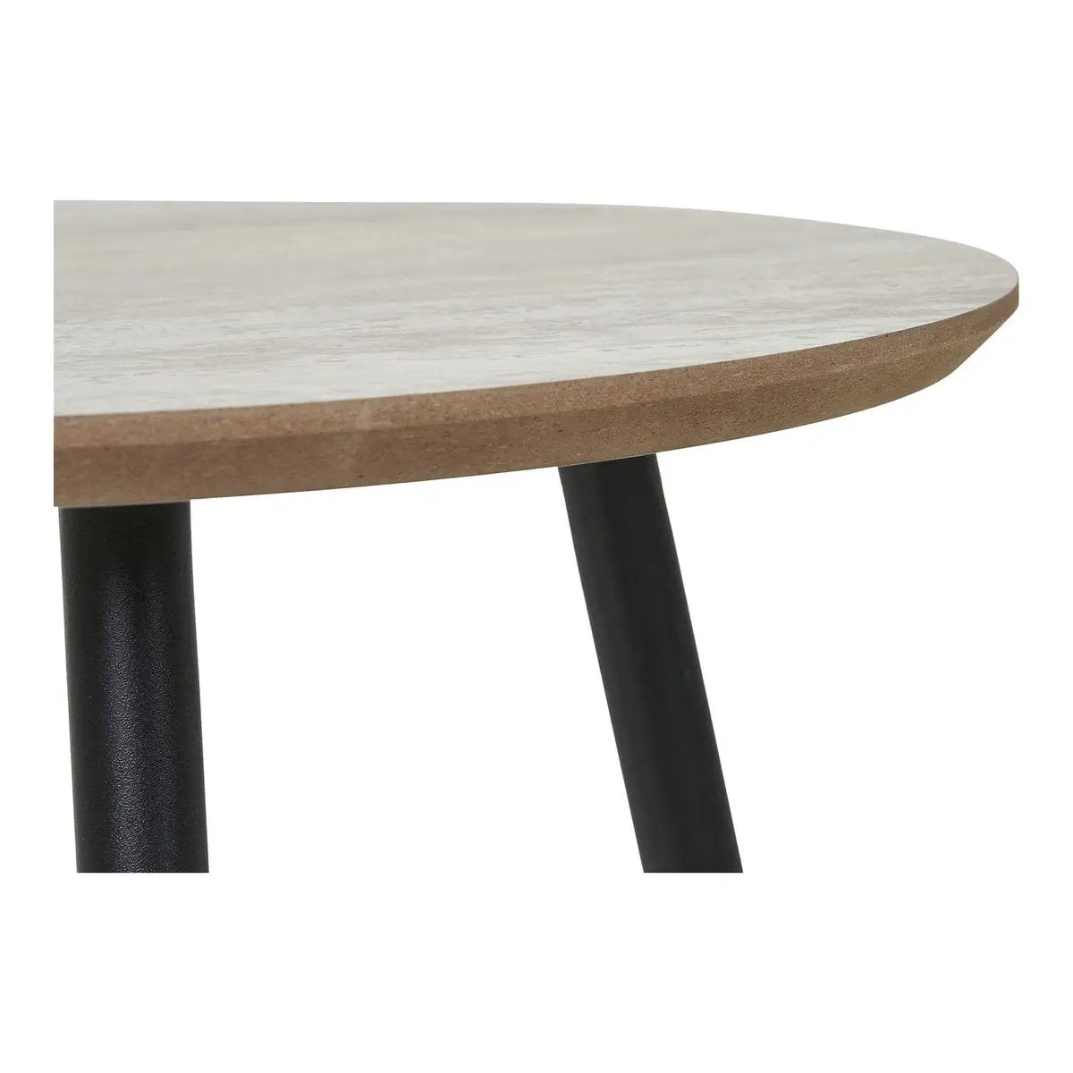Aalst Coffee Table - Black/Beige, Steel, MDF, Ø55x45cm by EMIRELLE