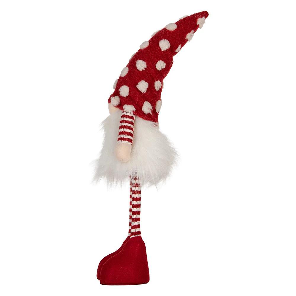 Christmas decoration with LED lighting Kabouter 8x12x56 cm red synthetic by Clayre & Eef.