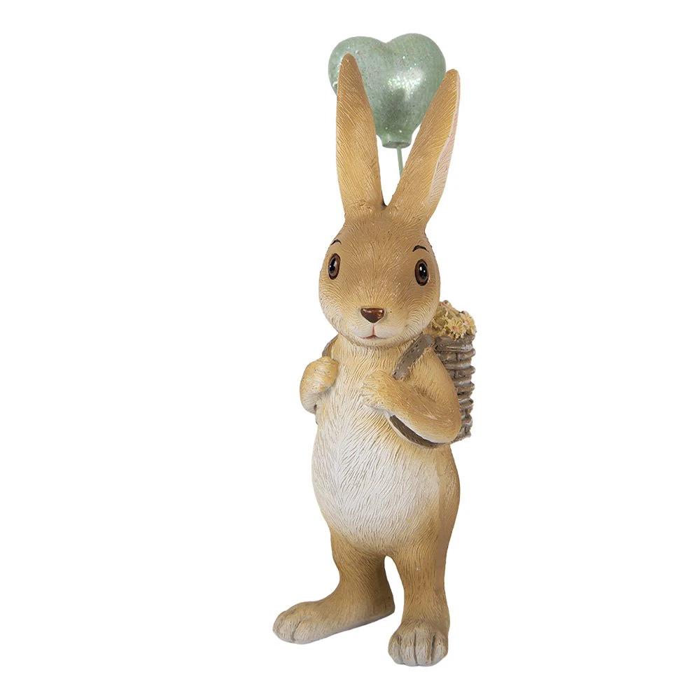 Decoration Statue Rabbit 7x5x17 cm Brown Plastic by Clayre & Eef.