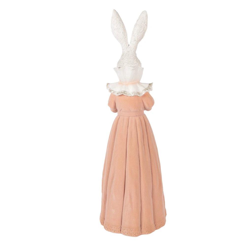 Decoration Statue Rabbit 18x16x53 cm White Plastic by Clayre & Eef.