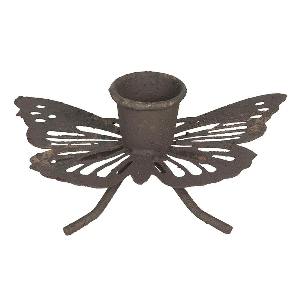 Candlestick butterfly 9x6x4 cm by Clayre & Eef.
