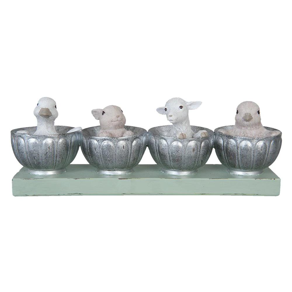 Image Animals 26x6x9 cm Gray Green Plastic Animal Home Accessories by Clayre & Eef.
