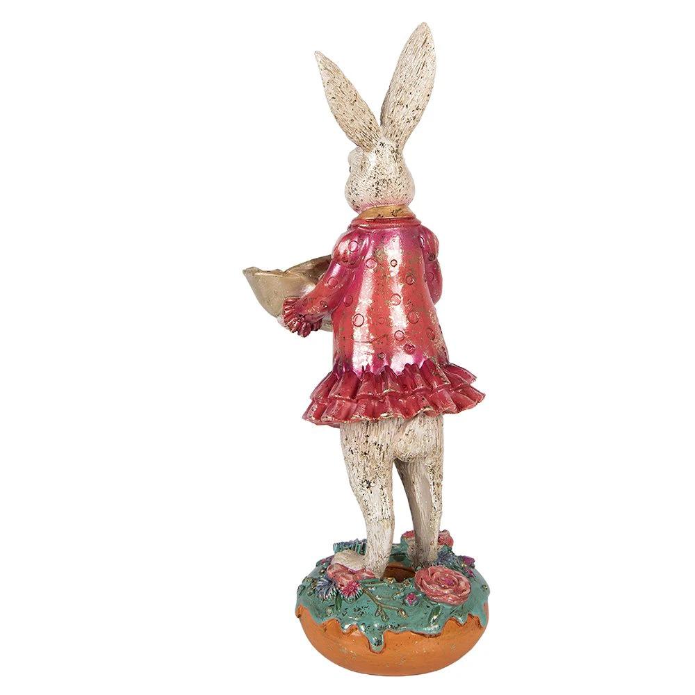 Decoration Statue Rabbit 11x14x30 cm Beige Plastic by Clayre & Eef.