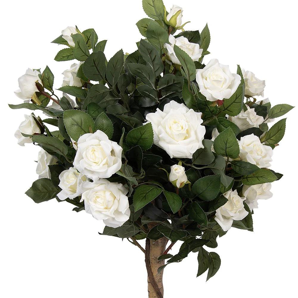 Kunstpflanze Rose 120 cm Weißer Kunststoff von Clayre & Eef.